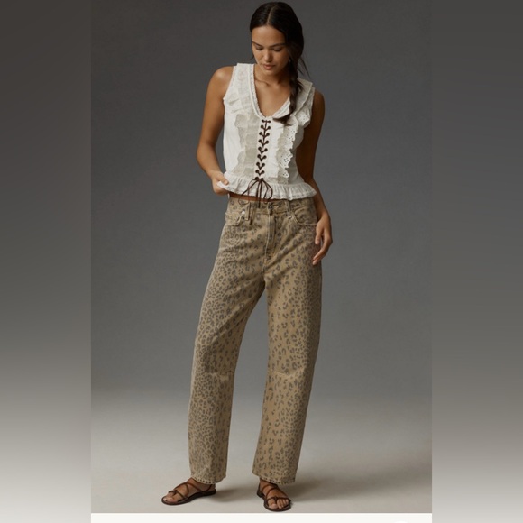 Free People Cream Ruffled Tie Front Blouse - Picture 4 of 10